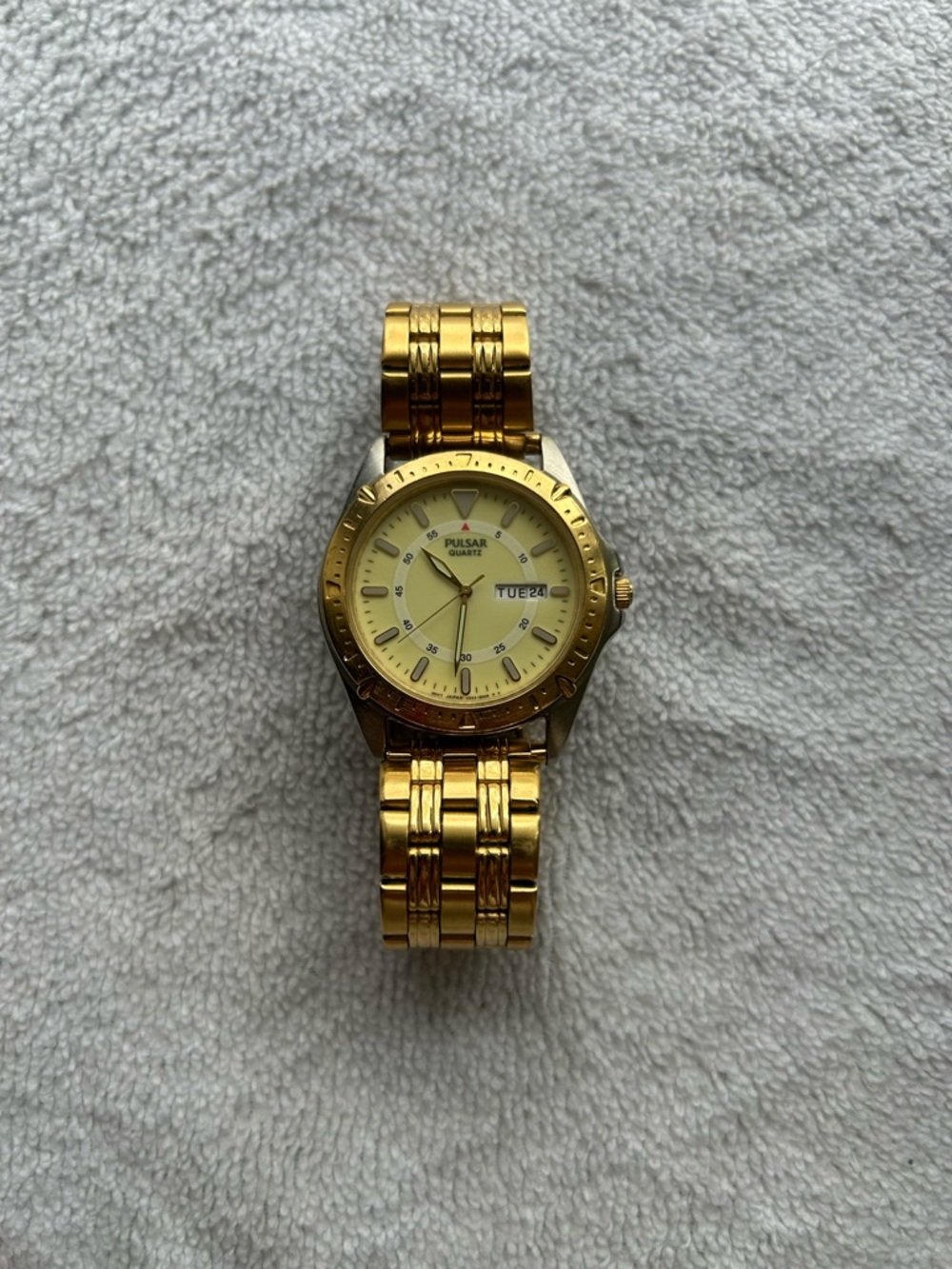Pulsar Gold Tone Men's Bracelet Watch with Champagne Dial